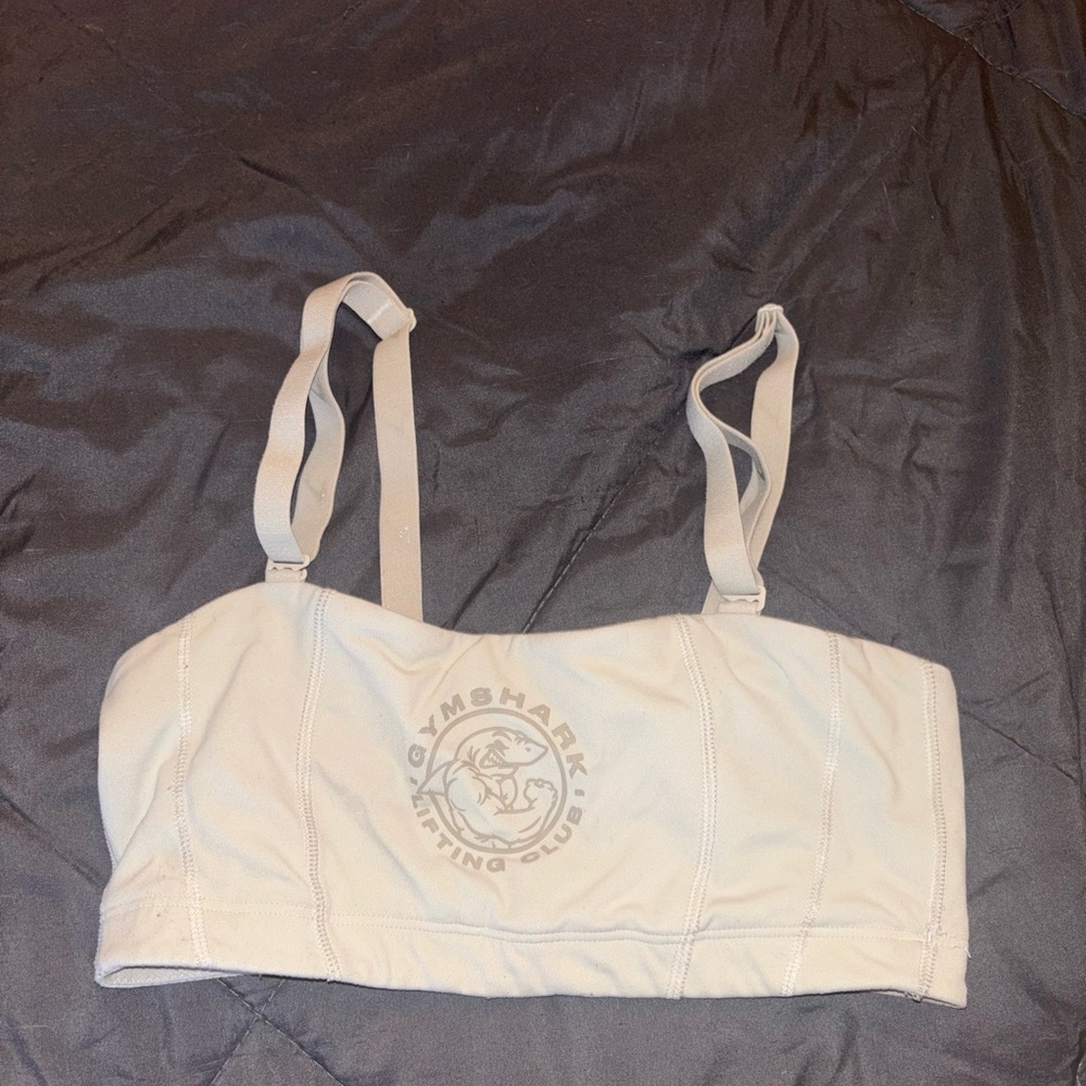 Gymshark Cream Sports Bra with Adjustable Straps